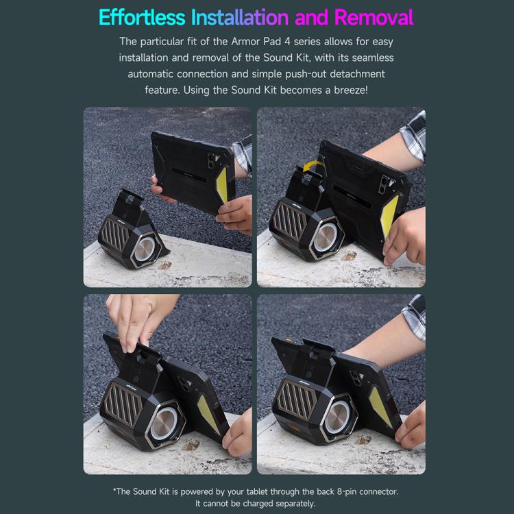 Ulefone Portable Holder Wireless Bluetooth Speaker for Ulefone Armor Pad 4 / 4 Ultra(Black)