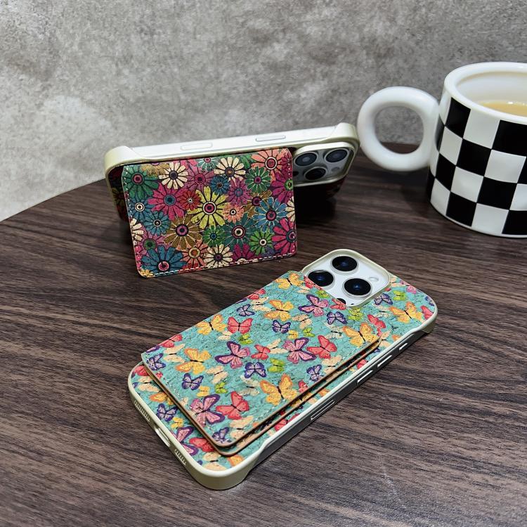 For iPhone 16 Denior D24 Paint MagSafe Card Slot Phone Case(Blue Butterflies)