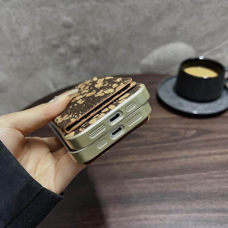 For iPhone 16 Pro Max Denior D24 Paint MagSafe Card Slot Phone Case(Black Grain)