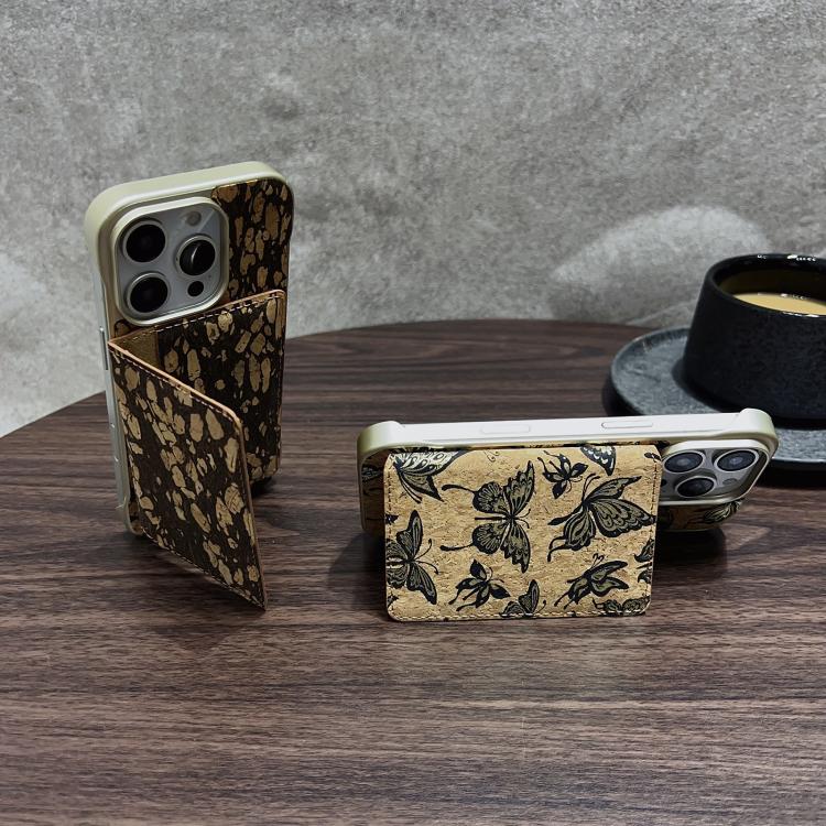 For iPhone 14 Pro Max Denior D24 Paint MagSafe Card Slot Phone Case(Black Grain)