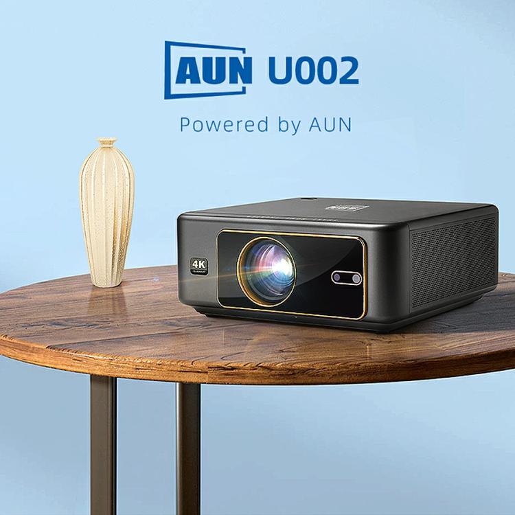 AUN U002 1920x1080P 970ANSI Android 12 Home Theater Smart Projector, UK Plug(Dark Grey)