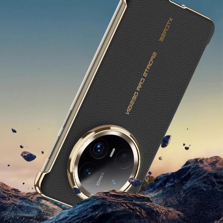 For Huawei Mate 70 Pro GKK Borderless Electroplated Leather Magsafe Phone Case(Obsidian Black)