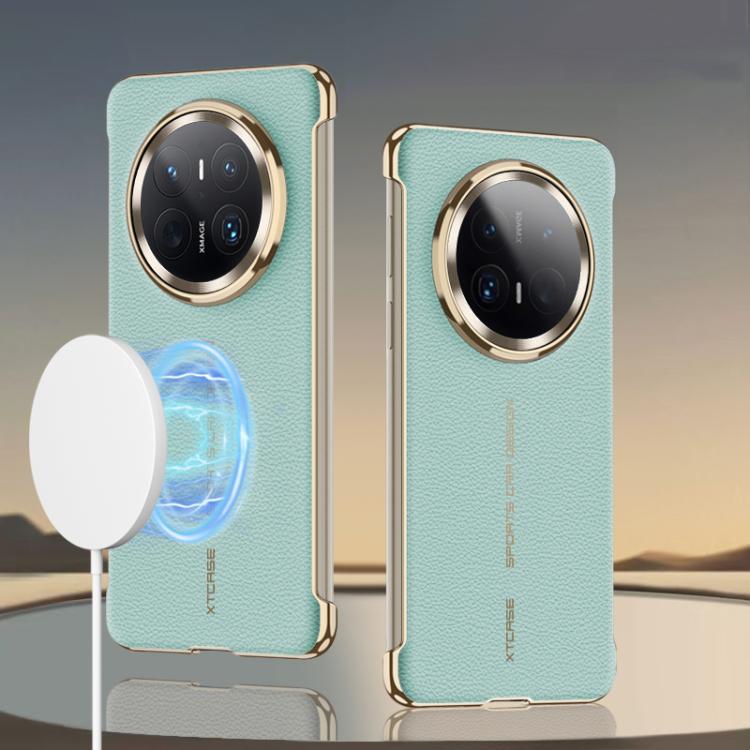 For Huawei Mate 70 Pro+ GKK Borderless Electroplated Leather Magsafe Phone Case(Spruce Green)