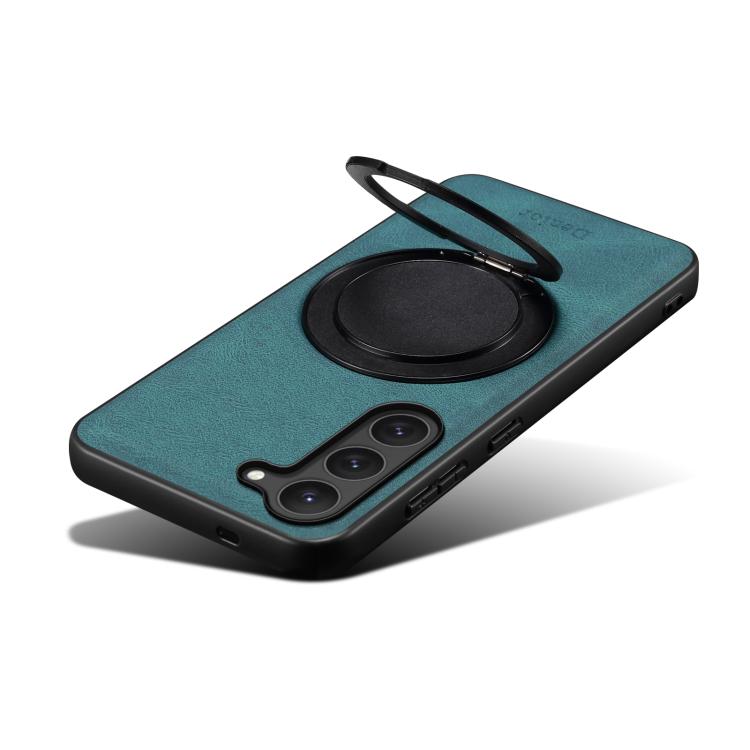For Samsung Galaxy S23 5G Denior A14 Skin Feel Rotating Holder MagSafe Phone Case(Blue)