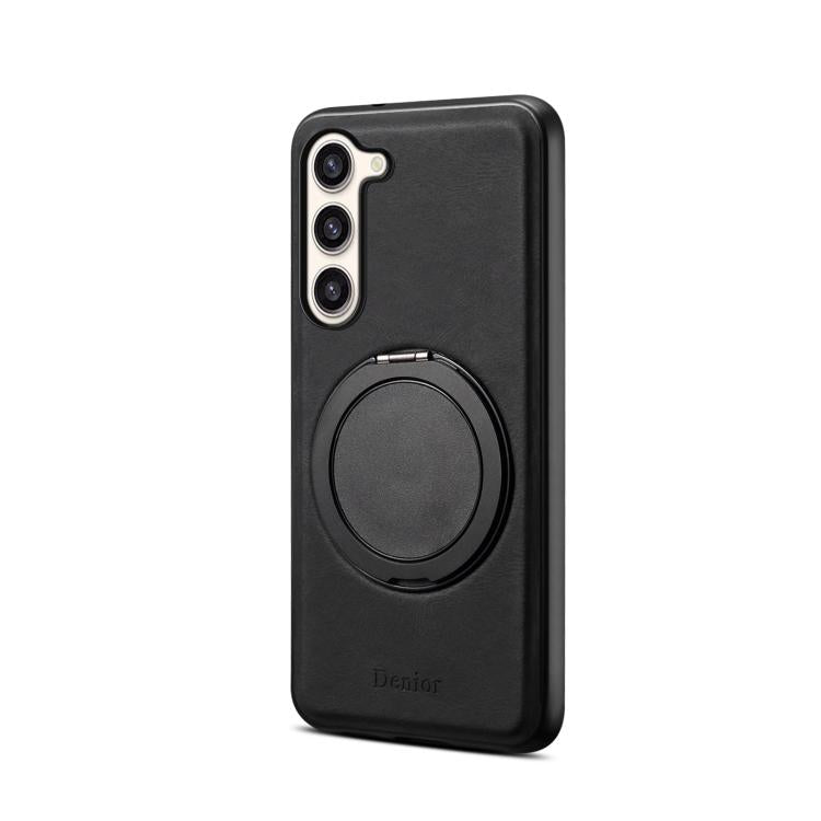 For Samsung Galaxy S23+ 5G Denior A14 Skin Feel Rotating Holder MagSafe Phone Case(Black)