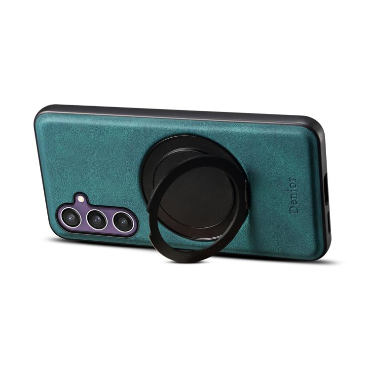 For Samsung Galaxy S24 5G Denior A14 Skin Feel Rotating Holder MagSafe Phone Case(Blue)
