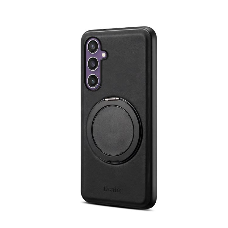 For Samsung Galaxy S24 5G Denior A14 Skin Feel Rotating Holder MagSafe Phone Case(Black)