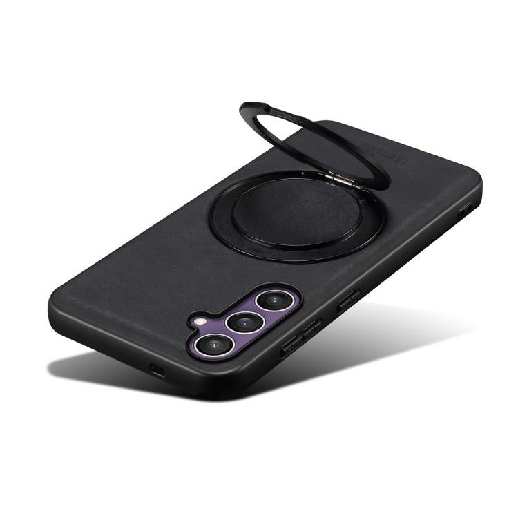 For Samsung Galaxy S24 5G Denior A14 Skin Feel Rotating Holder MagSafe Phone Case(Black)