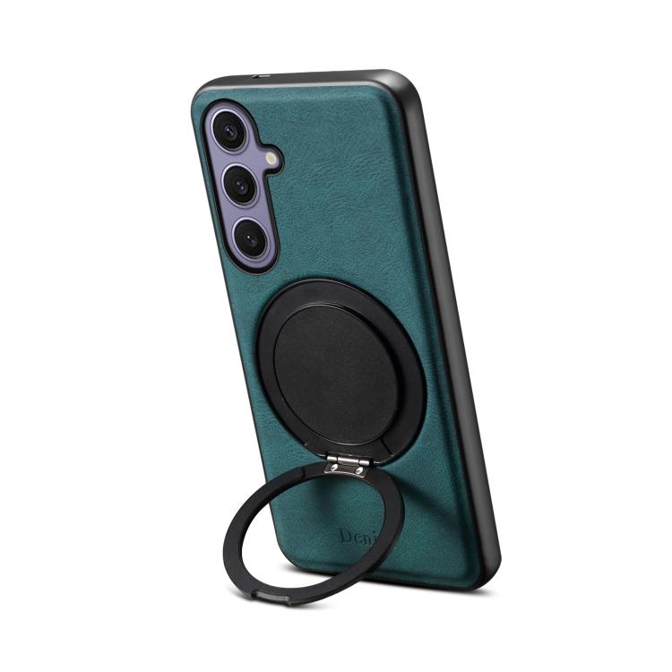 For Samsung Galaxy S24+ 5G Denior A14 Skin Feel Rotating Holder MagSafe Phone Case(Blue)