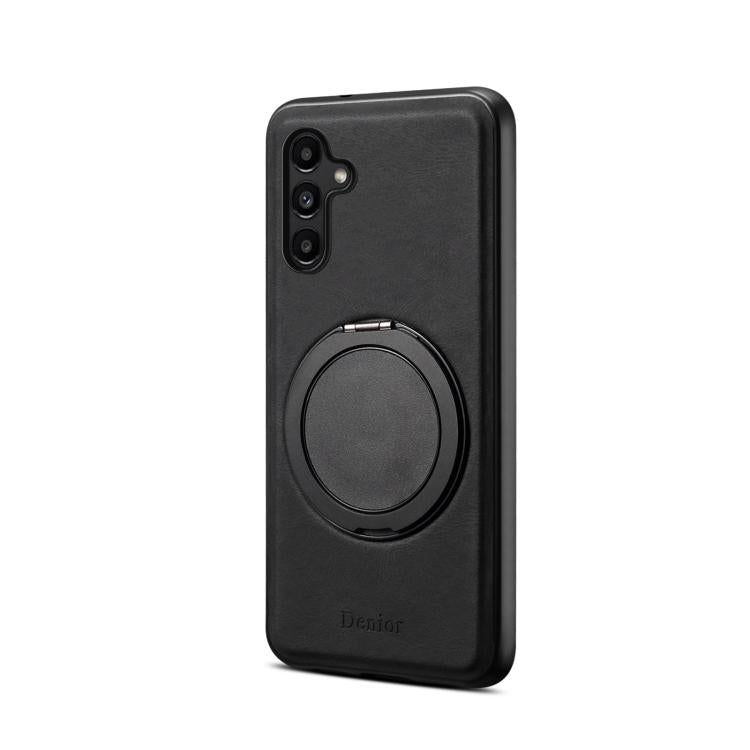 For Samsung Galaxy A15 5G Denior A14 Skin Feel Rotating Holder MagSafe Phone Case(Black)