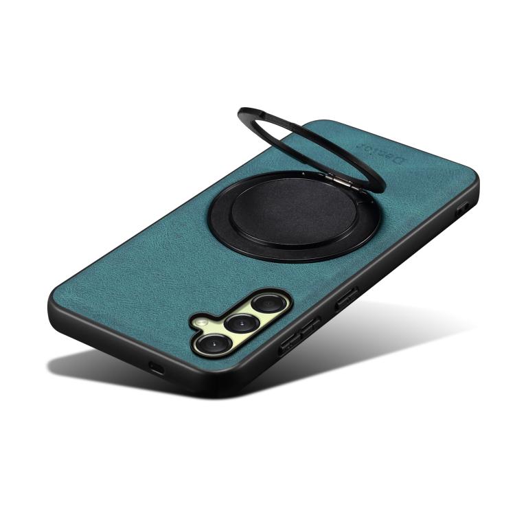 For Samsung Galaxy A16 5G Denior A14 Skin Feel Rotating Holder MagSafe Phone Case(Blue)