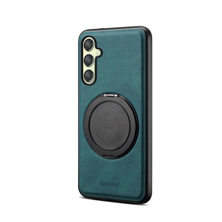 For Samsung Galaxy A25 5G Denior A14 Skin Feel Rotating Holder MagSafe Phone Case(Blue)
