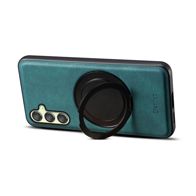For Samsung Galaxy A25 5G Denior A14 Skin Feel Rotating Holder MagSafe Phone Case(Blue)