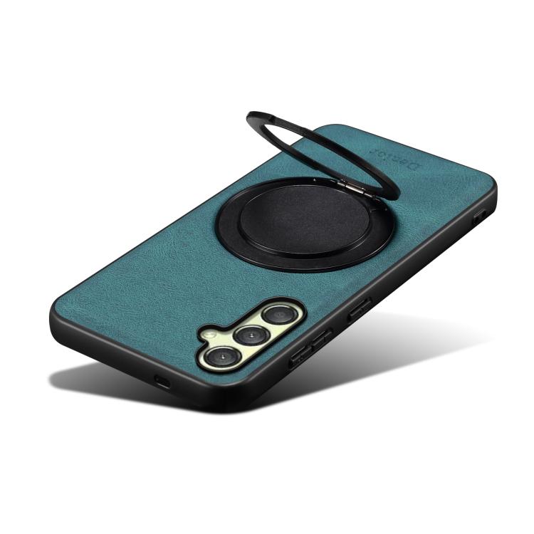 For Samsung Galaxy A25 5G Denior A14 Skin Feel Rotating Holder MagSafe Phone Case(Blue)
