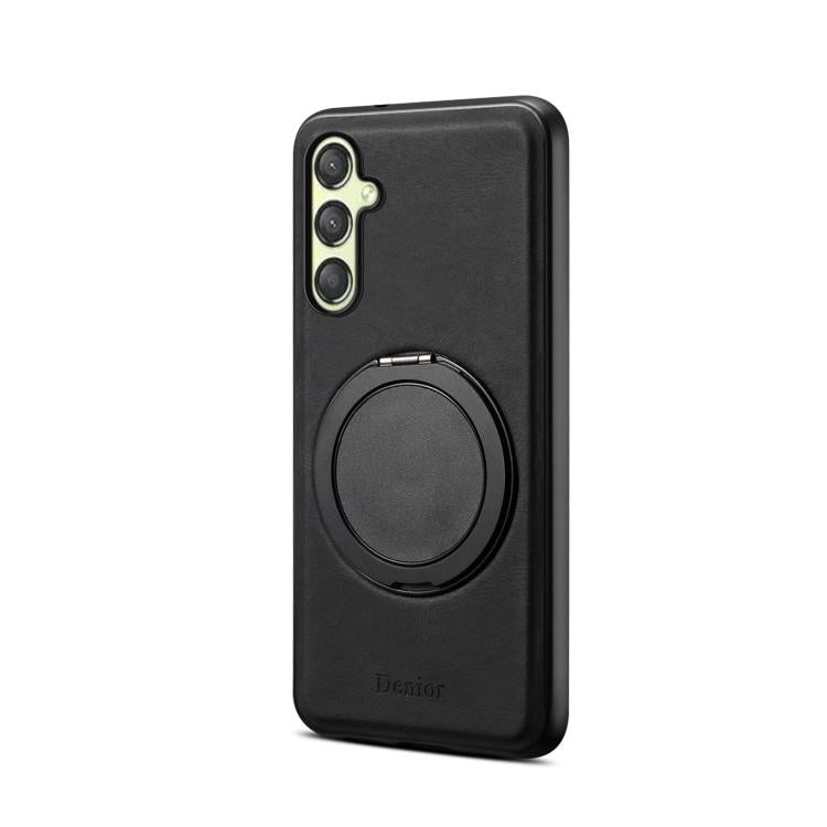 For Samsung Galaxy A25 5G Denior A14 Skin Feel Rotating Holder MagSafe Phone Case(Black)