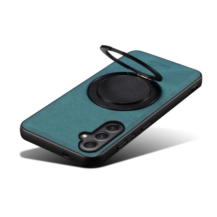For Samsung Galaxy A35 5G Denior A14 Skin Feel Rotating Holder MagSafe Phone Case(Blue)