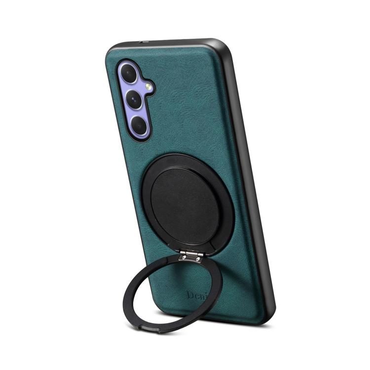 For Samsung Galaxy A55 5G Denior A14 Skin Feel Rotating Holder MagSafe Phone Case(Blue)