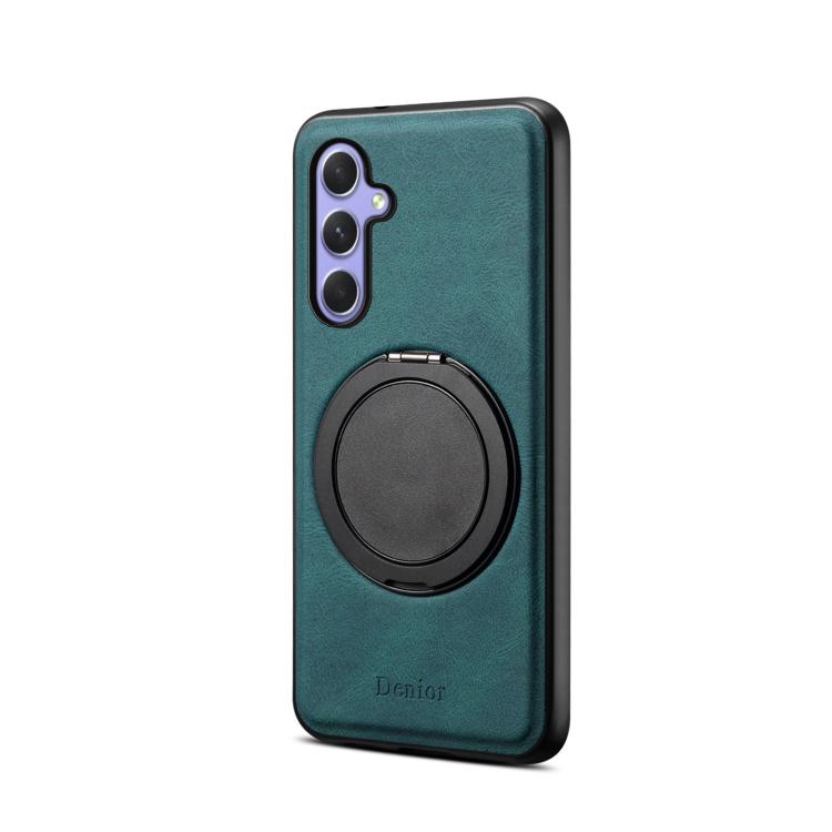 For Samsung Galaxy A55 5G Denior A14 Skin Feel Rotating Holder MagSafe Phone Case(Blue)