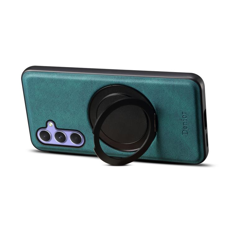 For Samsung Galaxy A55 5G Denior A14 Skin Feel Rotating Holder MagSafe Phone Case(Blue)