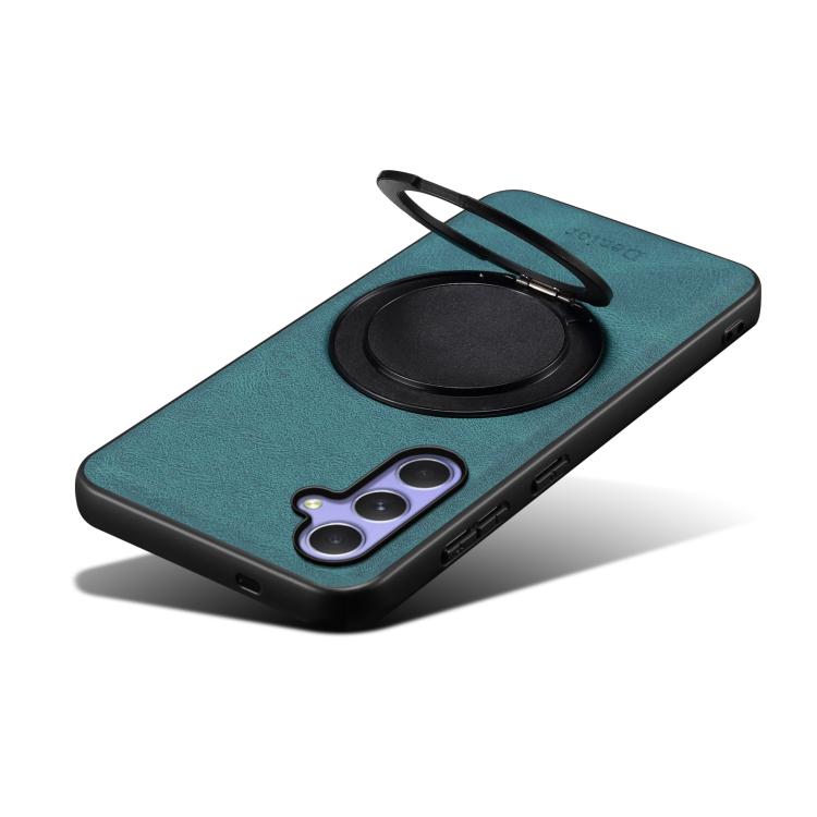 For Samsung Galaxy A55 5G Denior A14 Skin Feel Rotating Holder MagSafe Phone Case(Blue)