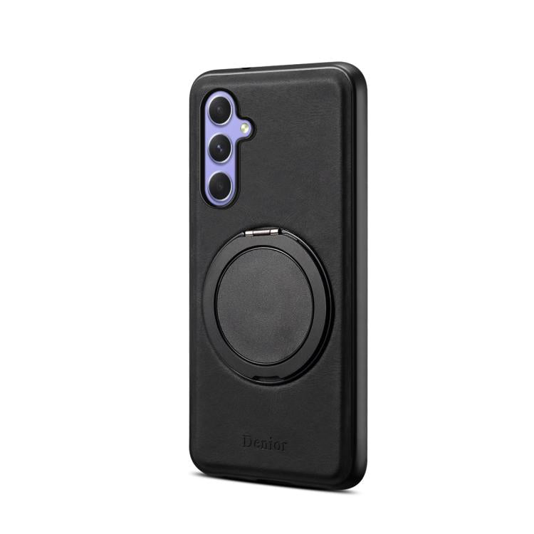 For Samsung Galaxy A55 5G Denior A14 Skin Feel Rotating Holder MagSafe Phone Case(Black)
