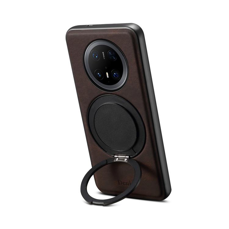 For Huawei Mate 70 Pro / 70 Pro+ Denior A14 Skin Feel Rotating Holder MagSafe Phone Case(Brown)
