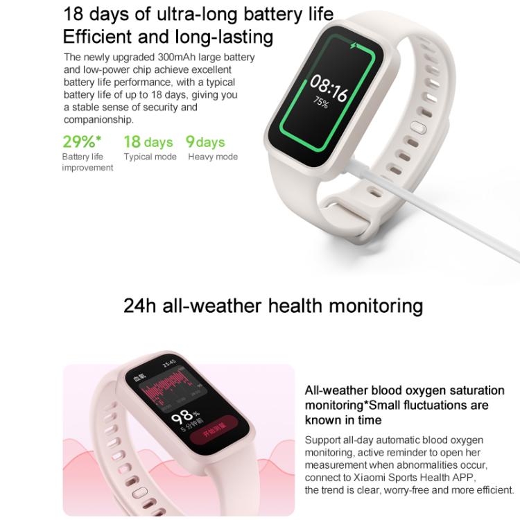 Xiaomi Redmi Band 3 Smart Band, 1.47 inch, Heart Rate / Blood Oxygen Health Monitoring(Beige)