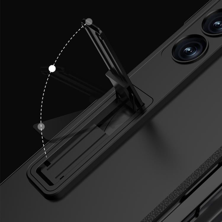 For Samsung Galaxy Z Fold6 Slim GKK Integrated Full Coverage Magnetic Fold Phone Case with Pen Slot / Pen(Night Green)