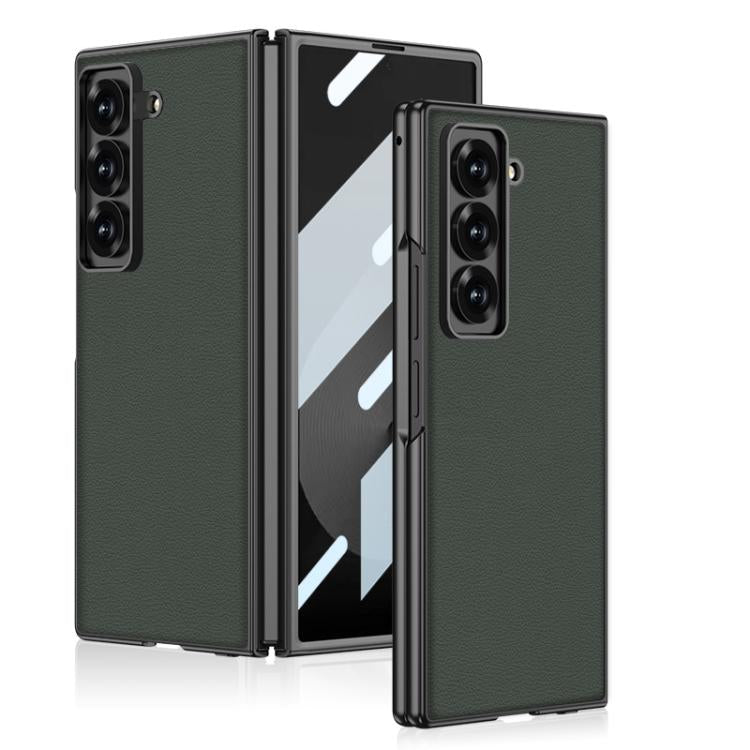 For Samsung Galaxy Z Fold6 Slim GKK Integrated Metal Paint Skin Feel Leather Full Coverage Phone Case(Green)