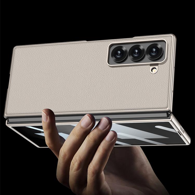 For Samsung Galaxy Z Fold6 Slim GKK Integrated Metal Paint Skin Feel Leather Full Coverage Phone Case(Green)