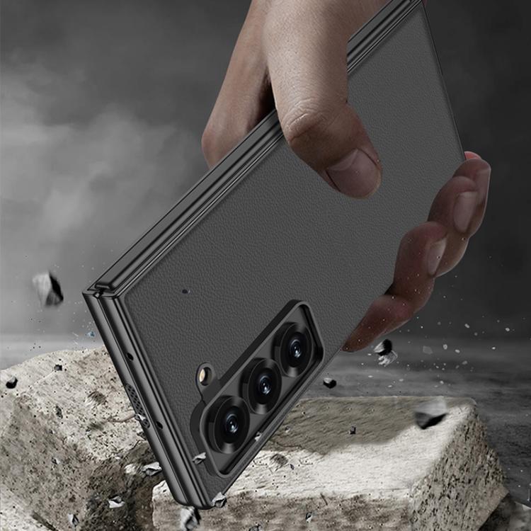 For Samsung Galaxy Z Fold6 Slim GKK Integrated Metal Paint Skin Feel Leather Full Coverage Phone Case(Purple)