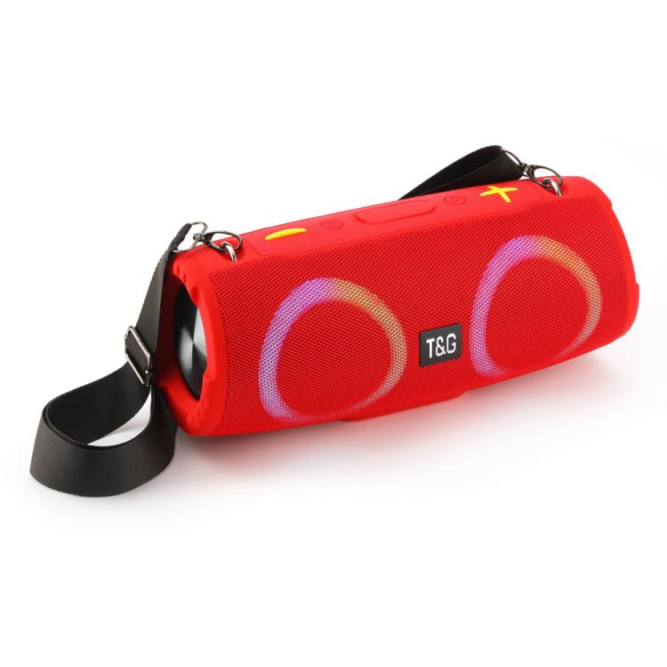T&G TG676 30W Music Battle Drum Portable Strap Bluetooth Speaker with RGB Light(Red)