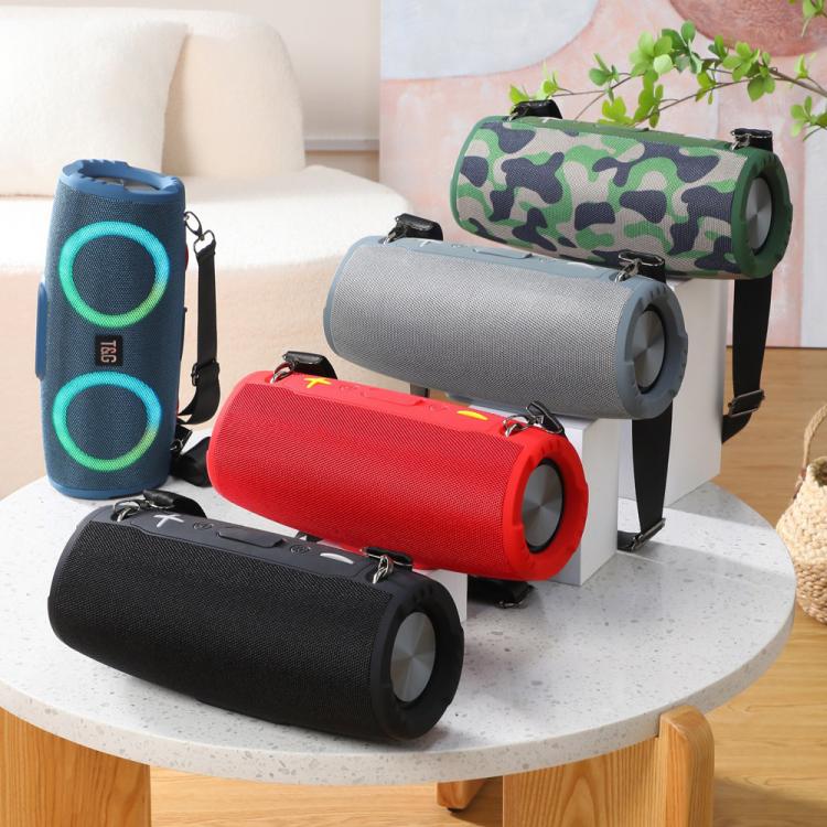 T&G TG676 30W Music Battle Drum Portable Strap Bluetooth Speaker with RGB Light(Camouflage)
