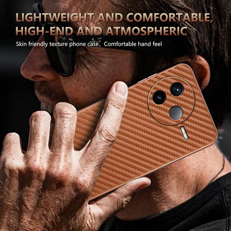 For Redmi K80 AZNS Electroplated Edge Carbon Fiber Texture Phone Case(Black)