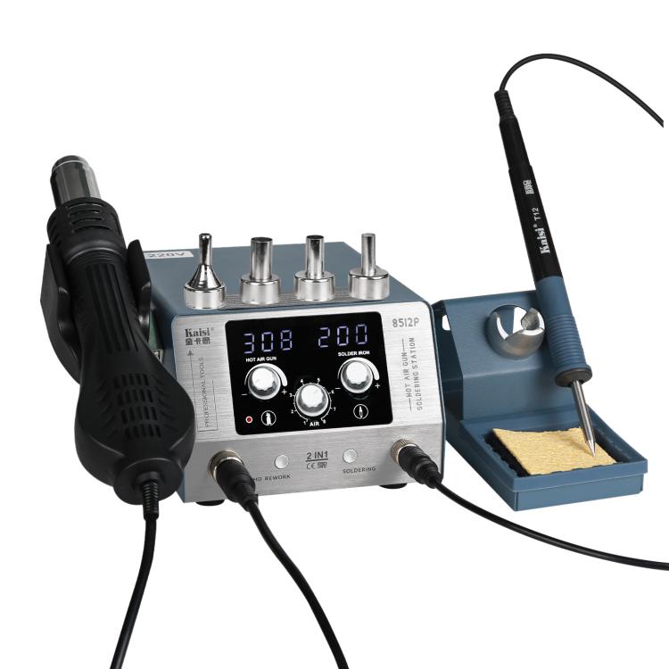 Kaisi 8512P 2 in 1 Constant Temperature Digital Display Hot Air Gun Soldering Iron Rework Station, Plug:AU Plug