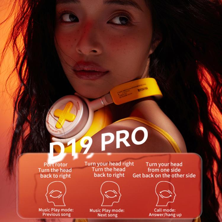 Dmooster D19 Pro ANC and EDC Noise Reduction Bluetooth Headphones(Yellow)