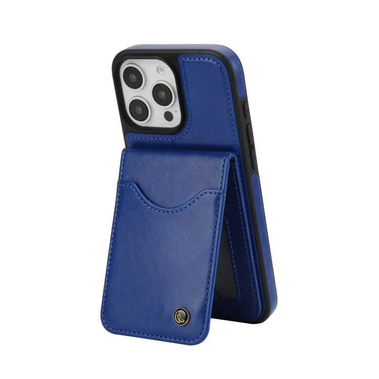 For iPhone 16 Pro AwQuer Vertical Flip Card Bag Holder Leather Phone Case(Blue)