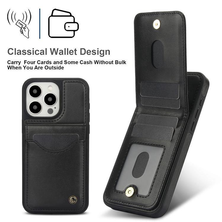 For iPhone 11 Pro Max AwQuer Vertical Flip Card Bag Holder Leather Phone Case(Black)