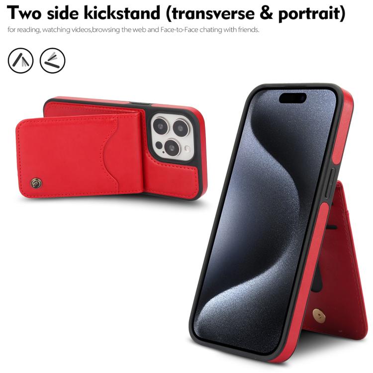 For iPhone 11 Pro Max AwQuer Vertical Flip Card Bag Holder Leather Phone Case(Red)