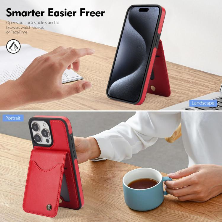 For iPhone 11 Pro Max AwQuer Vertical Flip Card Bag Holder Leather Phone Case(Red)