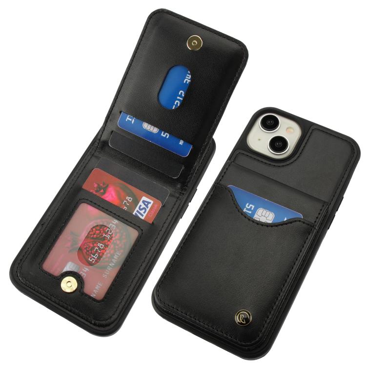 For iPhone 11 AwQuer Vertical Flip Card Bag Holder Leather Phone Case(Black)