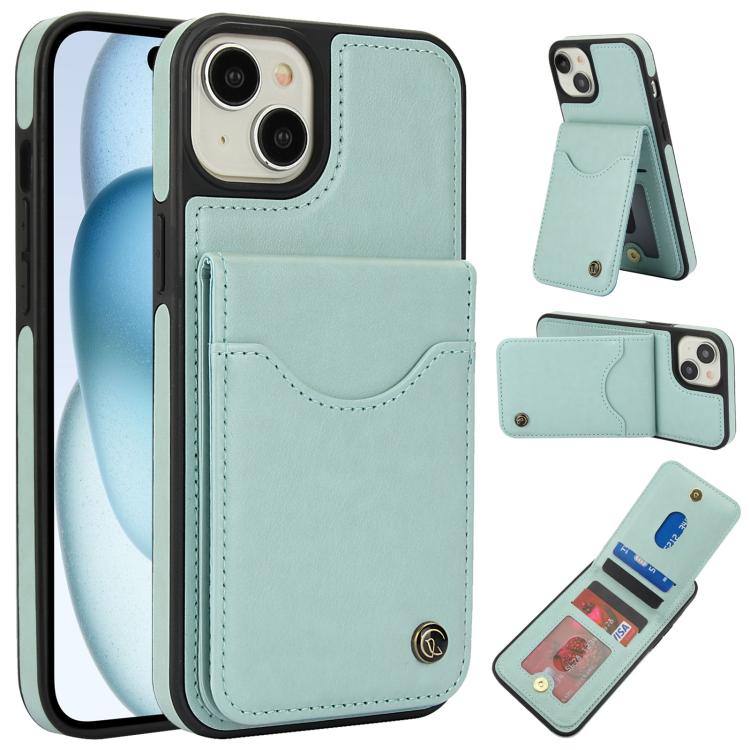For iPhone 11 AwQuer Vertical Flip Card Bag Holder Leather Phone Case(Green)