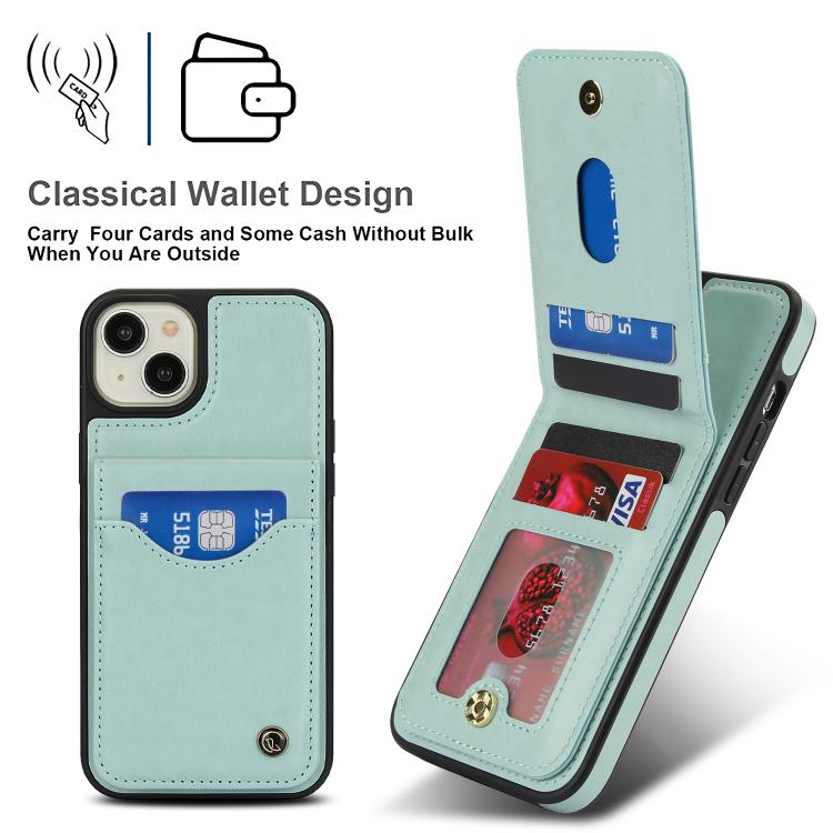 For iPhone 11 AwQuer Vertical Flip Card Bag Holder Leather Phone Case(Green)