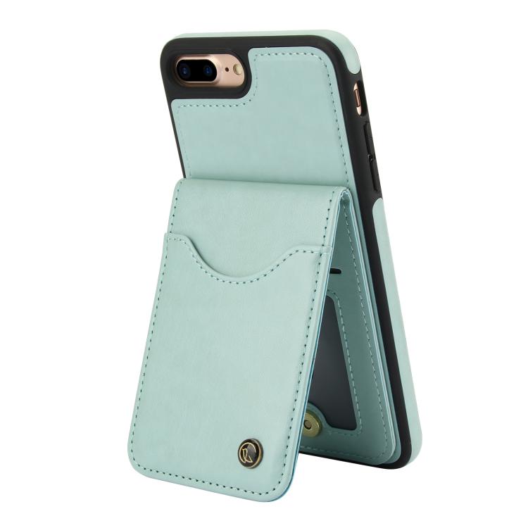 For iPhone 7 Plus / 8 Plus AwQuer Vertical Flip Card Bag Holder Leather Phone Case(Green)