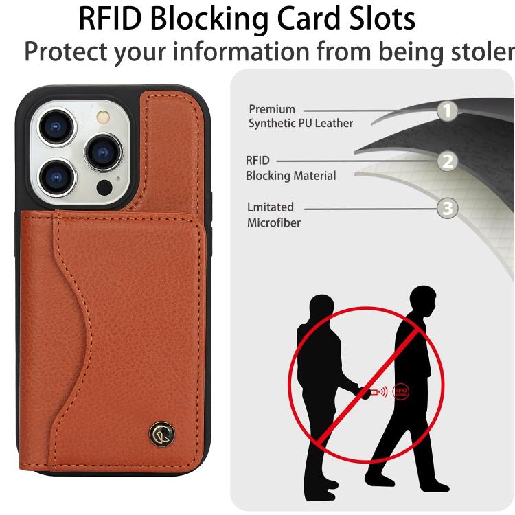 For iPhone 12 Pro Max AwQuer Horizontal Flip Card Bag Holder Leather Phone Case(Brown)