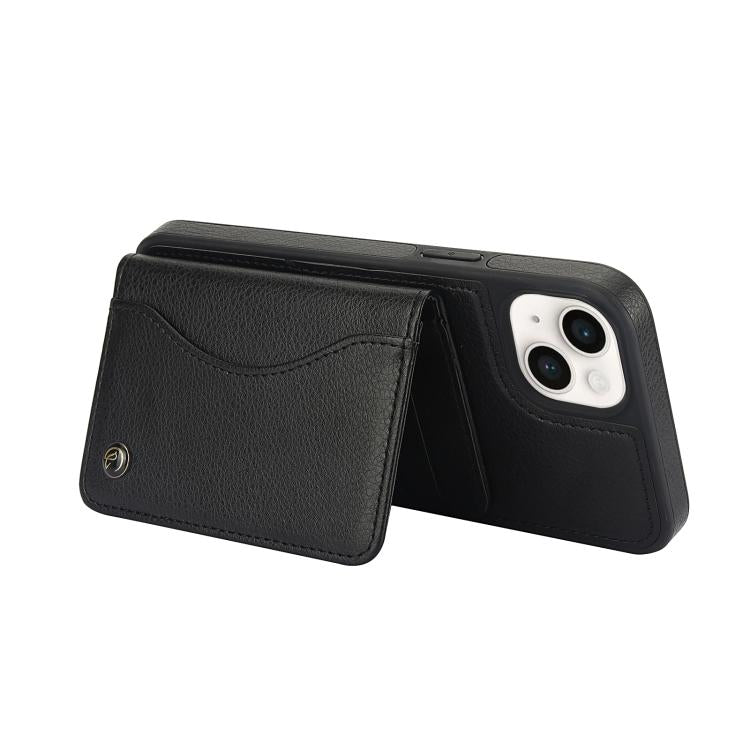 For iPhone 11 AwQuer Horizontal Flip Card Bag Holder Leather Phone Case(Black)