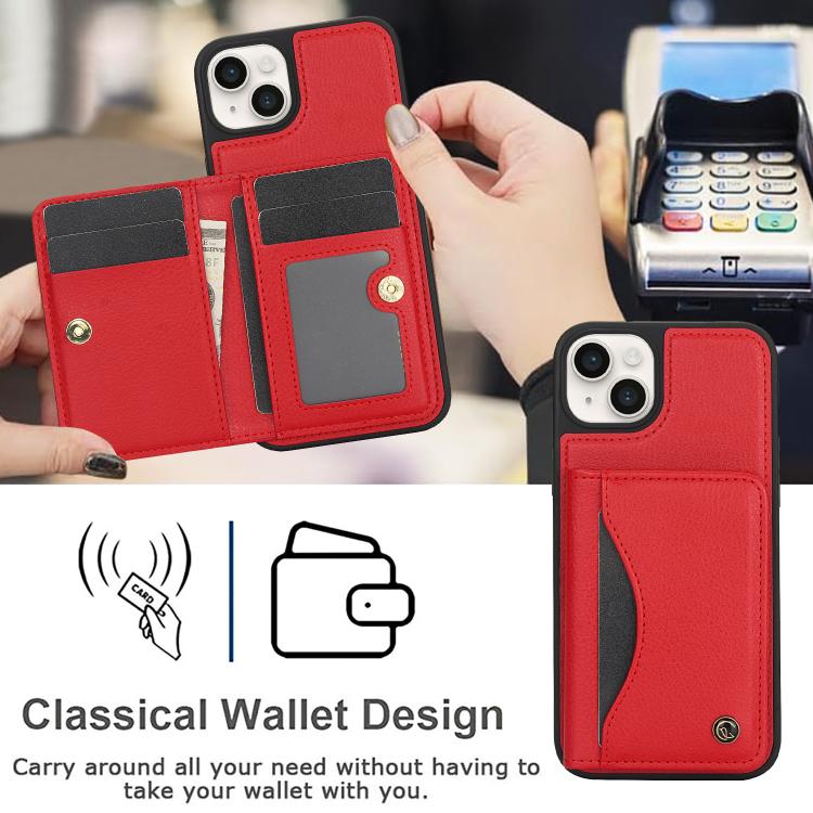 For iPhone 11 AwQuer Horizontal Flip Card Bag Holder Leather Phone Case(Red)