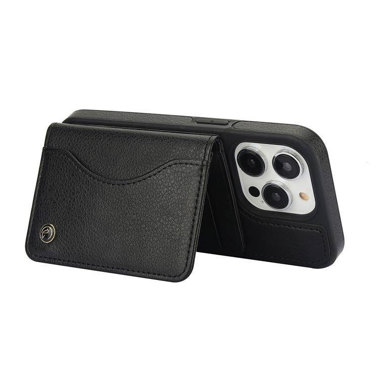 For iPhone 11 Pro AwQuer Horizontal Flip Card Bag Holder Leather Phone Case(Black)