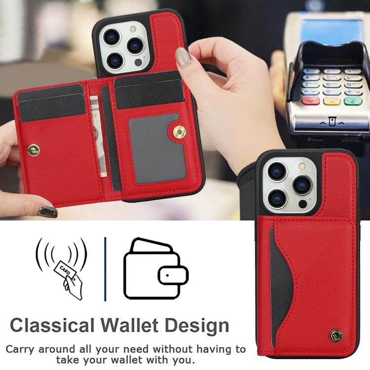 For iPhone 11 Pro AwQuer Horizontal Flip Card Bag Holder Leather Phone Case(Red)