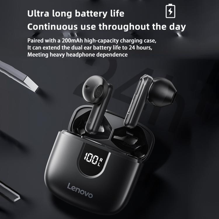 Original Lenovo EA120 Simple Semi-In-Ear True Wireless Bluetooth Earphones(Rock White)